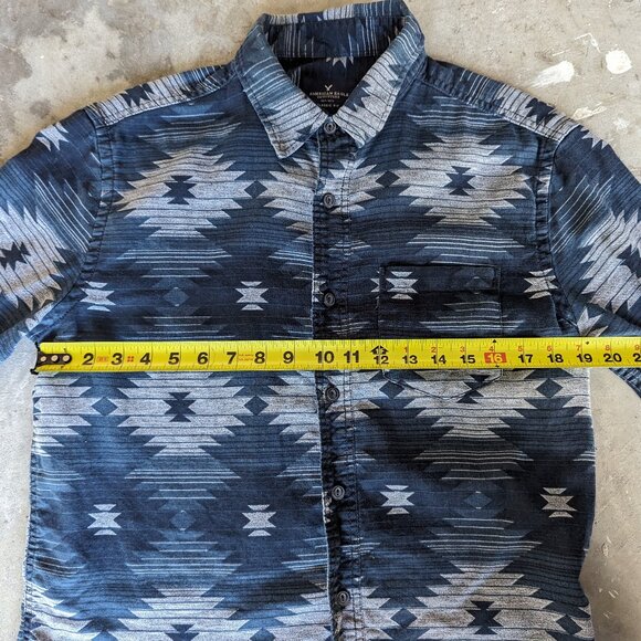 Flannel Button Down Aztec Southwestern Cotton Size Medium - Picture 9 of 9